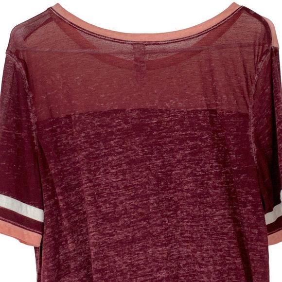 NOBO slub Tshirt red pink arrows Size Large 11-13 jr Semisheer 2811 - Picture 5 of 6